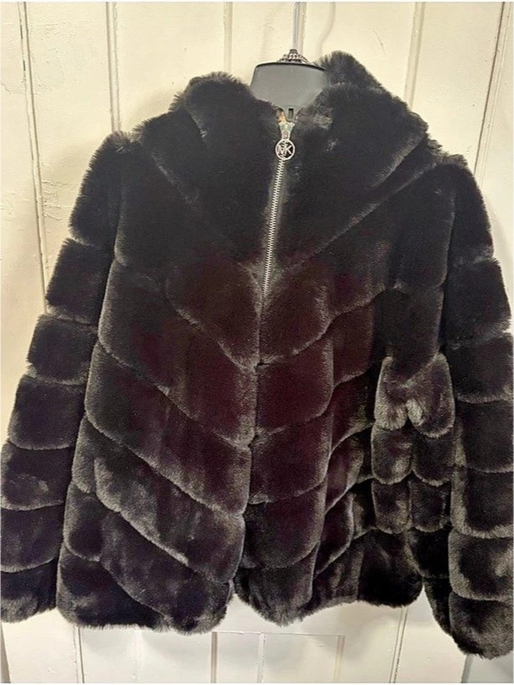 Michael Kors Quilted Faux Fur Hooded Jacket Size XXL